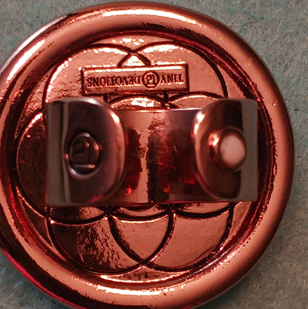 Ring- Big TINY DEVOTIONS, Copper Color With White Marble Stone? Accents